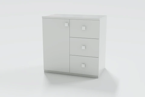 Modulo bajo 3 cajones, 1 puerta