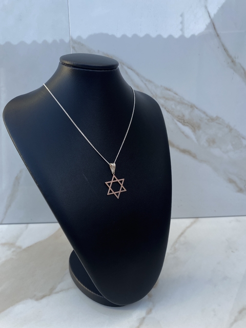 Colar Estrela de Davi/Colar Grumet M 70cm