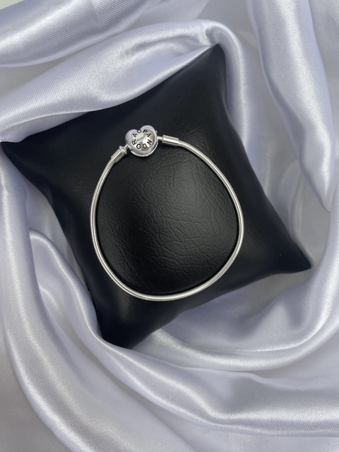 Pulseira para berloque coração liso slim