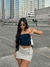 Cropped Tube Top Azul Marinho