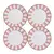 CONJUNTO 4 PRATOS FUNDOS PINK STRIP ROSA