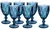JOGO DE TAÇAS DE VIDRO ÁGUA OU VINHO DIAMANTE AZUL 260ML COM 6 PEÇAS