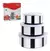 CONJUNTO DE POTES REDONDOS INOX COM TAMPA DE PLASTICO 3 PEÇAS - comprar online