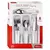 INOX CONJUNTO DE TALHERES/FAQUEIRO C/24 PCS CB. PLASTICO + PORTA TALHER BRANCO PALMAS WX7127 WELLMIX