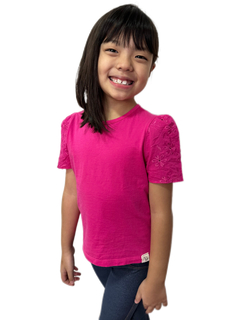 Blusa com Manga Princesa em Laise - Rosa - comprar online