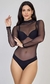 BODY HORTÊNSIA MANGA LONGA EM TULE SEM BOJO - PRETO - comprar online