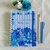 Devocional Capa Floral Listrado Azul Celeste