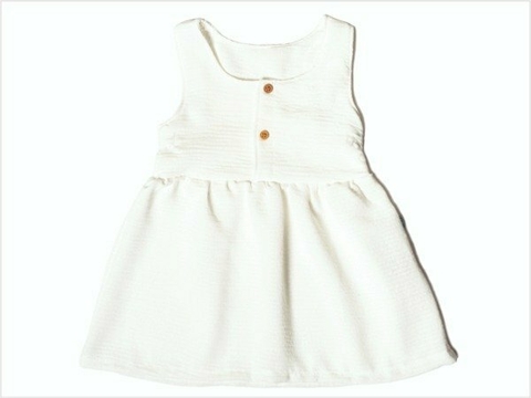 Vestido de kenya dorby crudo con botones 23 02 30