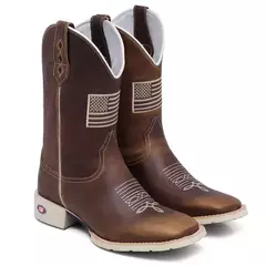 Bota Texana Bordado Bandeira USA Sola Branca - loja online