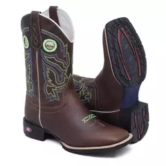 Bota Texana Bordado Verde Neon