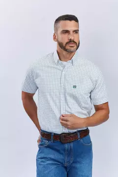 Camisa Custom Xadrez Manga Curta Verde - 2725C - comprar online