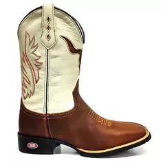 Bota Texana Country Cabeça de Touro Cano branco - comprar online