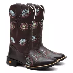 Bota Texana Feminina Mandala Azul - comprar online