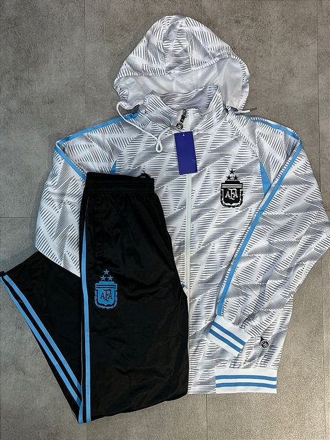 AGASALHO ARGENTINA BRANCO DETALHES PRETO