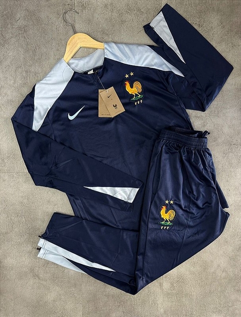 Conjunto Treino França Azul 2024/25 Lançamento Unissex .