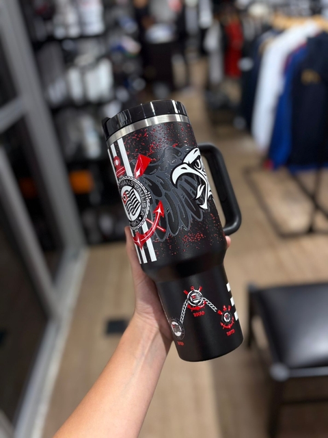 COPO TERMICO CORINTHIANS PRETO AGUIA NOVO CANUDO