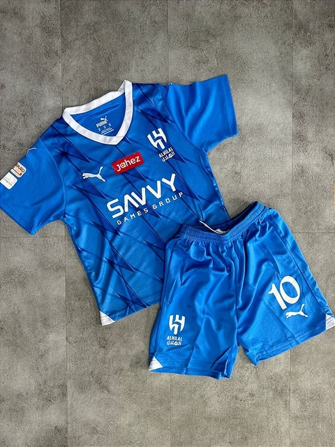 KIT INFANTIL CAMISA+SHORTS Al-Hilal AZUL