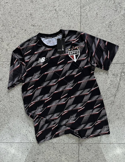 Camisa São Paulo 24/25 Pré-Jogo New Balance Masculina - Preto+Vermelho