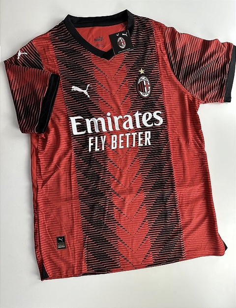 Camisa AC Milan Home 23/24 s/n° Torcedor Puma - Vermelho+Preto