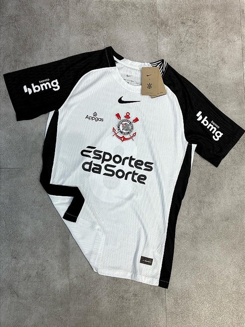 Camisa Corinthians Branca Jogador 25/26 Completa Patrocínios