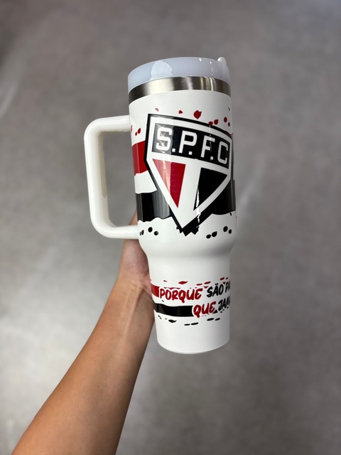 COPO TERMICO SAO PAULO ESCRITO BRANCO CANUDO