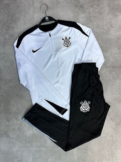 CONJUNTO DE TREINO CORINTHIANS MODELO JOGADOR BRANCO