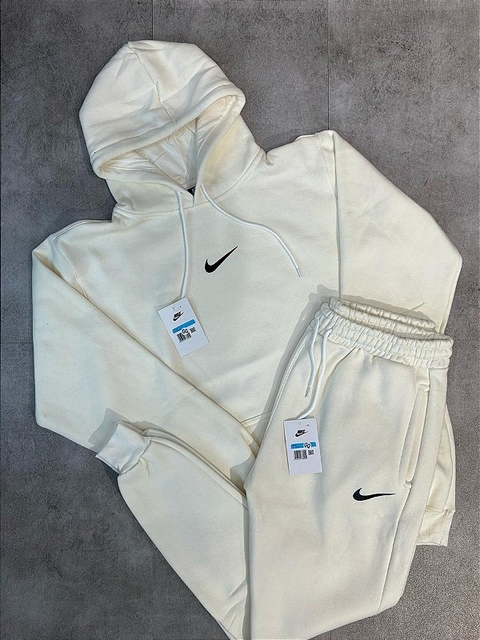 CONJUNTO MOLETOM NIKE BASIC OFF WHITE