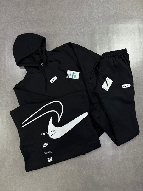 Conjunto Nike Swoosh Moletom Preto