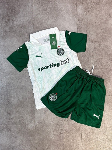 KIT INFANTIL PALMEIRAS BRANCO/VERDE 25/26