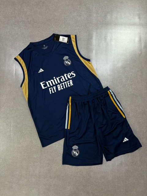 Conjunto Regata + Shorts Real Madrid AZul 2025