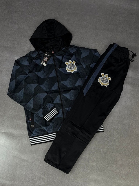 AGASALHO CORINTHIANS CINZA GEOMETRICO