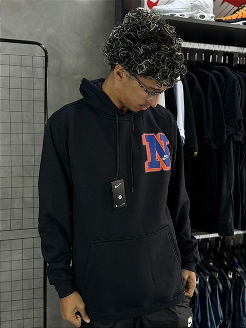 Moletom Nike Athletics Preto/Laranja