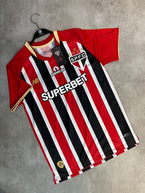 Camisa São Paulo II 25/26 s/n Torcedor New Balance Masculina - Vermelho+Branco