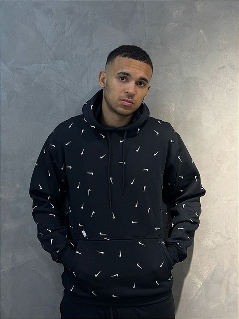 Moletom chuva de nike Preto Canguru