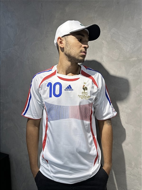 Camisa Retrô Seleção França Away 2006 Zidane/10 Adidas Masculina - Branca