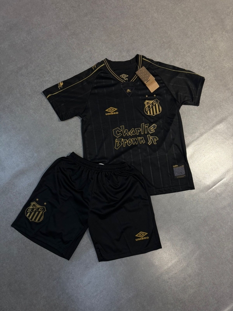 KIT INFANTIL CAMISA+SHORTS Santos Preto 2025