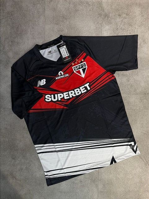 Camisa São Paulo 25/26 s/n° Goleiro New Balance Masculina - Preto+Vermelho