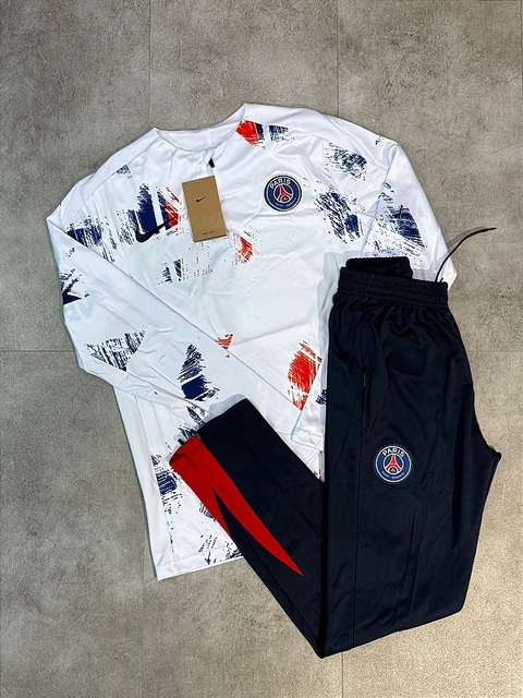 Conjunto Paris Saint Germain Branco/azul 2024/25