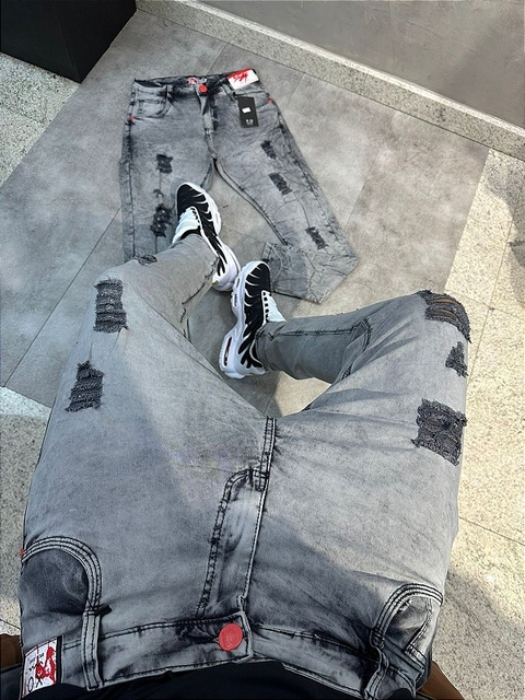 CALÇA JEANS JOGADOR CINZA CLARA