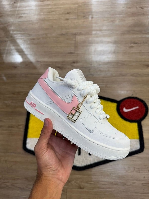TENIS AIR FORCE BRANCO/ROSA MEDALHÃO