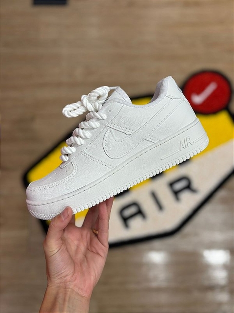 Tênis Nike Air Force - Branco Cadarços Grossos/Corda