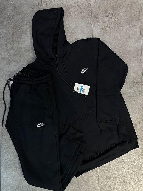 Conjunto Moletom Nike Club Unissex Preto