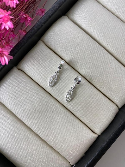 Berloque Pingente Olho Grego Cravejado em Prata 925 - 6323