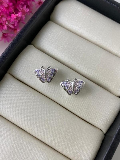 Berloque Separador Prata 925 Borboleta Cravejada - 6331