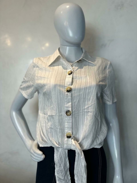 Blusa branca listrada - comprar online