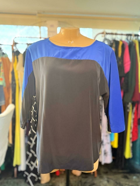blusa elegante de dois tons