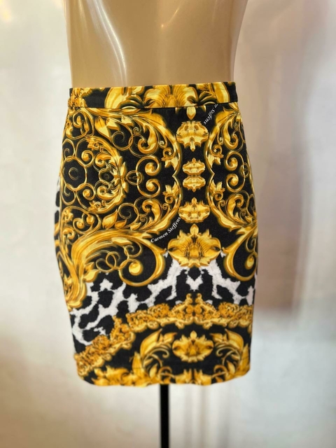 Saia estampas barroco em Tons de ouro