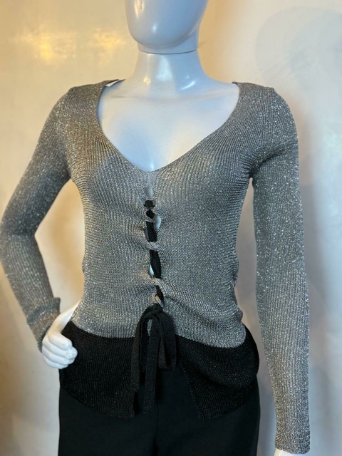 blusa cintilante com amarração - comprar online