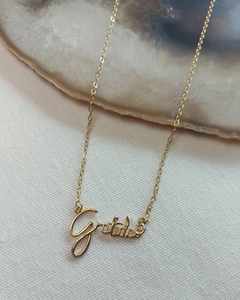 Colar Gratidão Banho Dourado na internet