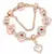 Charm Bracelet Rose Gold com Pingente Coração e Chave – Pulseira Fina com Beads e Detalhes Elegantes na internet